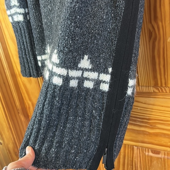 Banana Republic Sweater Women Med. Wool Blend Long Turtleneck Side Zip Pullover - Picture 4 of 8